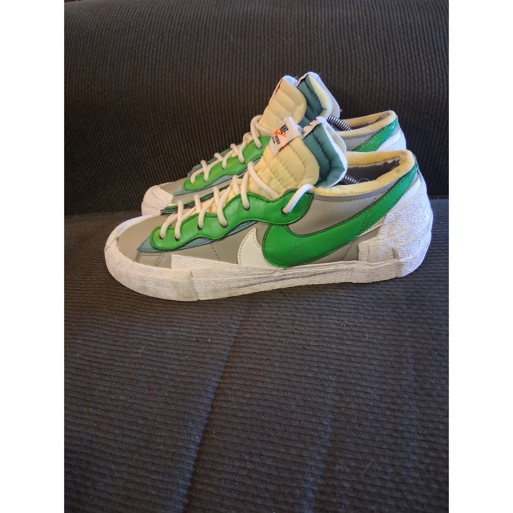 Nike Sacai Blazer Low Iron Grey Classic Green White DD1877-001‎ Mens 10.5